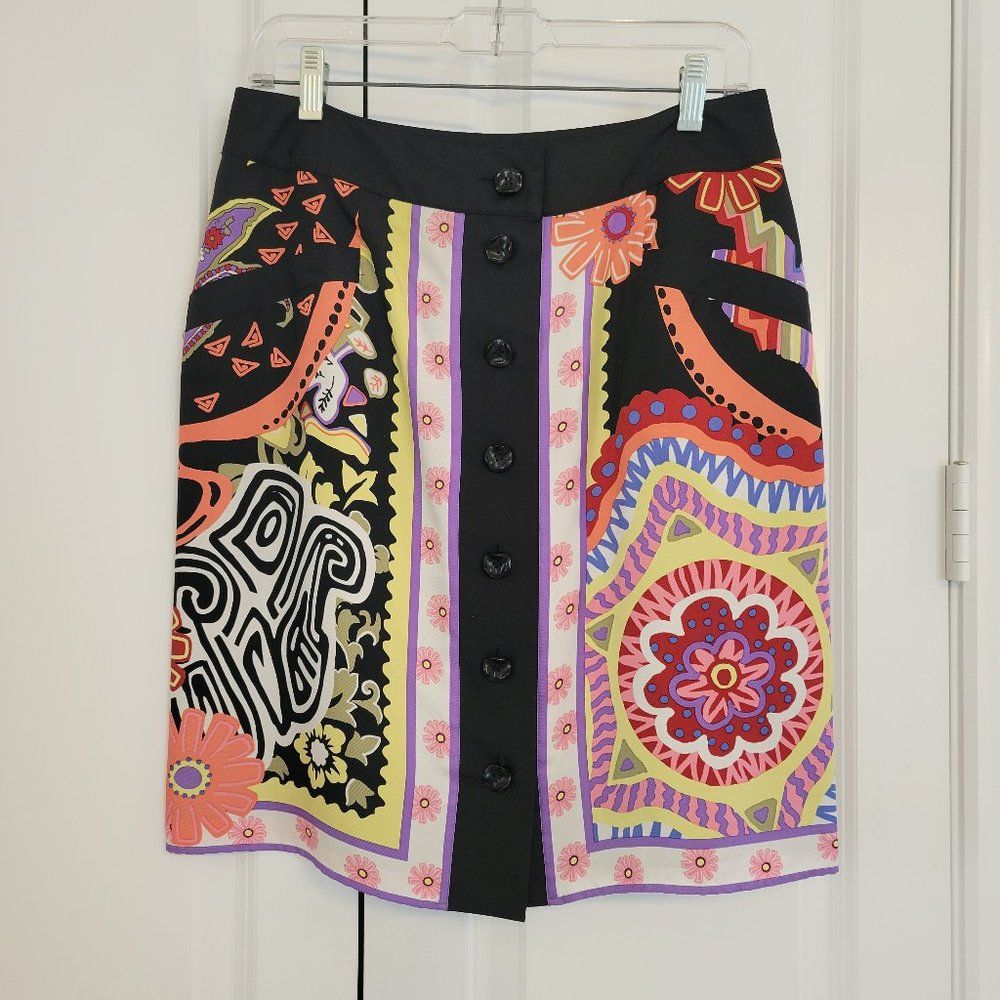 Carlisle silk print short skirt, size 8.